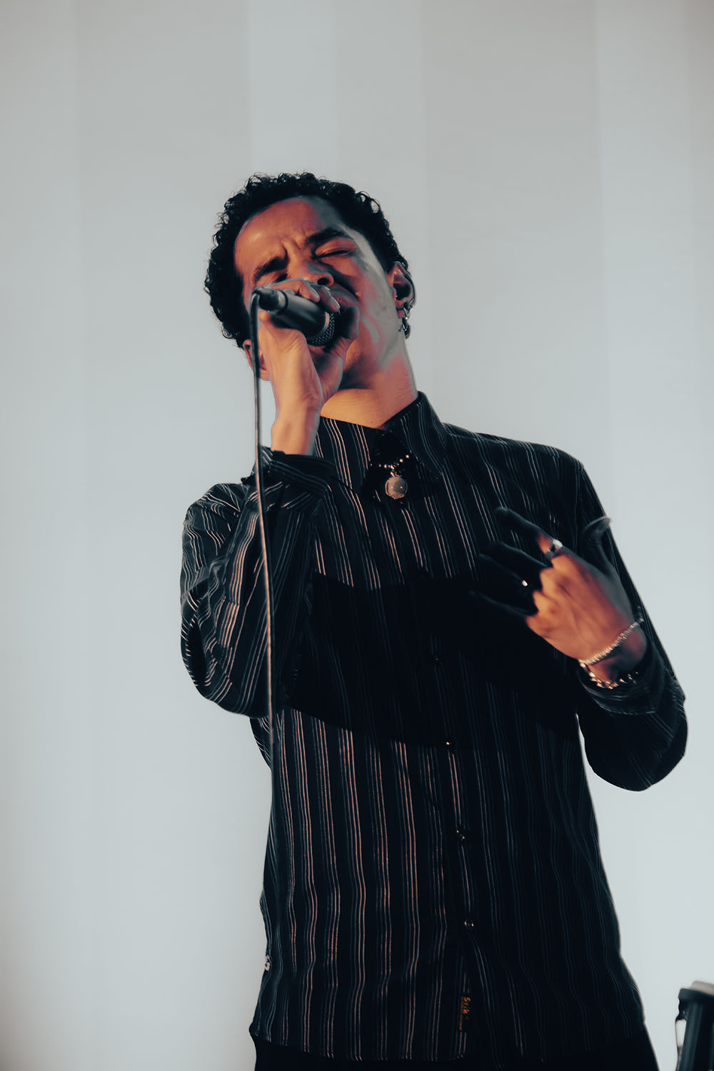 Cantante entendiendo su informe por zonas